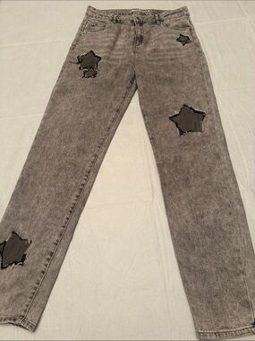 Tractr Kids Gray Star Patch Jeans